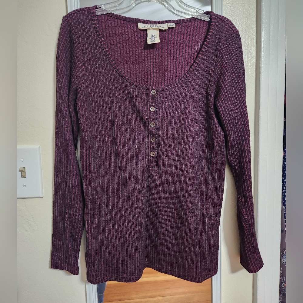 H&M Purple Long Sleeve Button Shirt